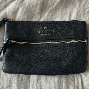 Kate Spade Black Leather Wristlet